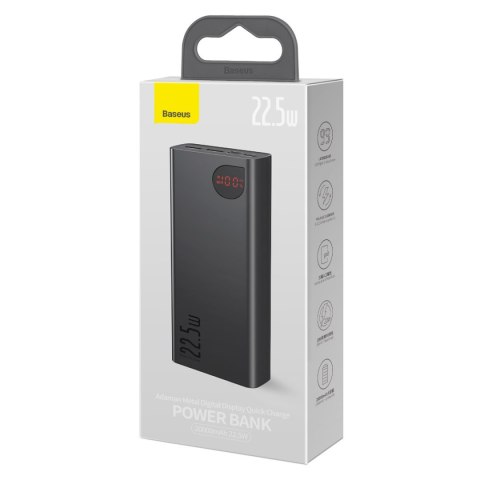 Adaman powerbank z szybkim ładowaniem 20000mAh 22.5W kabel USB-C 0.3m czarny Adaman powerbank z szybkim ładowaniem 20000mAh 22.5W kabel USB-C 0.3m czarny