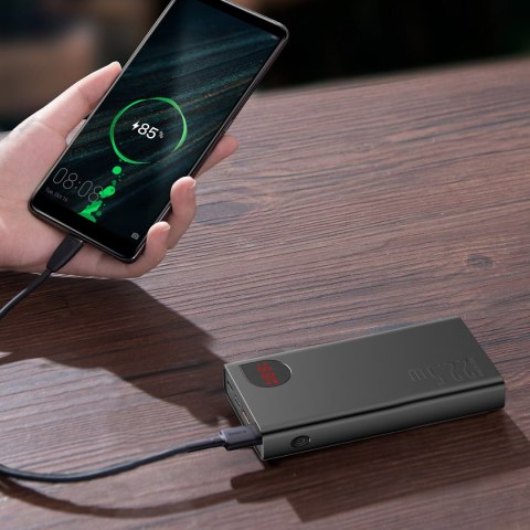 Adaman powerbank z szybkim ładowaniem 20000mAh 22.5W kabel USB-C 0.3m czarny Adaman powerbank z szybkim ładowaniem 20000mAh 22.5W kabel USB-C 0.3m czarny