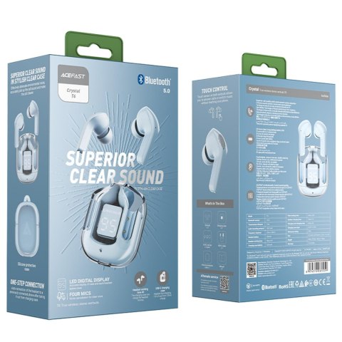 Dokanałowe słuchawki bezprzewodowe TWS Bluetooth jasnoniebieski Dokanałowe słuchawki bezprzewodowe TWS Bluetooth jasnoniebieski