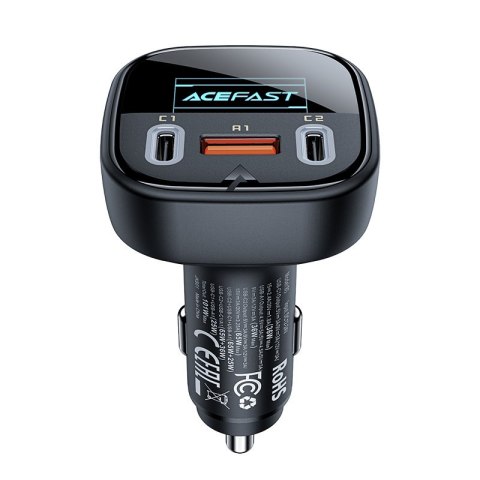 Ładowarka samochodowa z wyświetlaczem 2x USB-C 1x USB 101W Power Delivery QC 4.0 czarny Ładowarka samochodowa z wyświetlaczem 2x USB-C 1x USB 101W Power Delivery QC 4.0 czarny