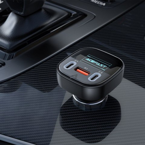 Ładowarka samochodowa z wyświetlaczem 2x USB-C 1x USB 101W Power Delivery QC 4.0 czarny Ładowarka samochodowa z wyświetlaczem 2x USB-C 1x USB 101W Power Delivery QC 4.0 czarny