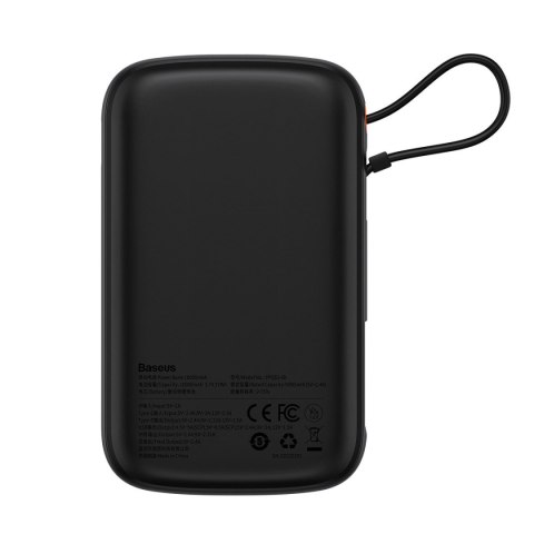 Powerbank 10000mAh USB USB-C iPhone Lightning + kabel USB-C - czarny Powerbank 10000mAh USB USB-C iPhone Lightning + kabel USB-C - czarny