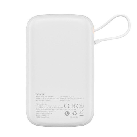 Powerbank z szybkim ładowaniem 10000mAh 20W QC-PD-SCP-FCP kabel Iphone Lightning biały Powerbank z szybkim ładowaniem 10000mAh 20W QC-PD-SCP-FCP kabel Iphone Lightning biały