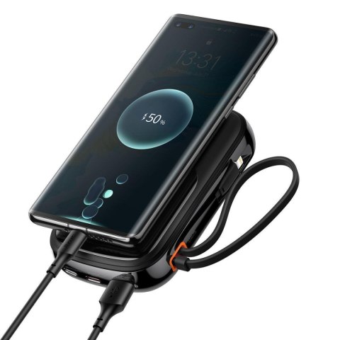 Powerbank z szybkim ładowaniem 10000mAh 22.5W QC-PD-SCP-FCP kabel USB-C czarny Powerbank z szybkim ładowaniem 10000mAh 22.5W QC-PD-SCP-FCP kabel USB-C czarny