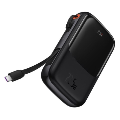 Powerbank z szybkim ładowaniem 10000mAh 22.5W QC-PD-SCP-FCP kabel USB-C czarny Powerbank z szybkim ładowaniem 10000mAh 22.5W QC-PD-SCP-FCP kabel USB-C czarny