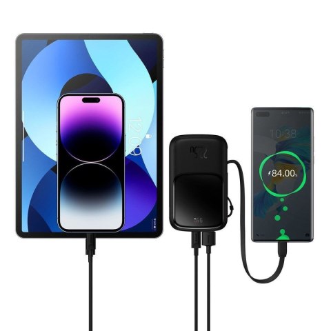 Powerbank z szybkim ładowaniem 10000mAh 22.5W QC-PD-SCP-FCP kabel USB-C czarny Powerbank z szybkim ładowaniem 10000mAh 22.5W QC-PD-SCP-FCP kabel USB-C czarny