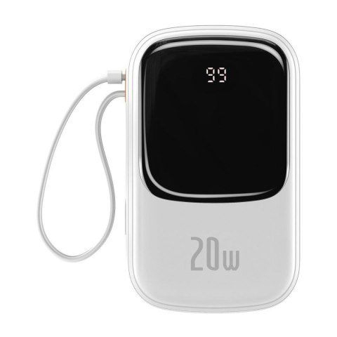 Powerbank z szybkim ładowaniem 20000mAh 20W QC-PD-SCP-FCP kabel Iphone Lightning biały Powerbank z szybkim ładowaniem 20000mAh 20W QC-PD-SCP-FCP kabel Iphone Lightning biały