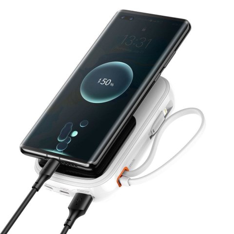 Powerbank z szybkim ładowaniem 20000mAh 20W QC-PD-SCP-FCP kabel Iphone Lightning biały Powerbank z szybkim ładowaniem 20000mAh 20W QC-PD-SCP-FCP kabel Iphone Lightning biały