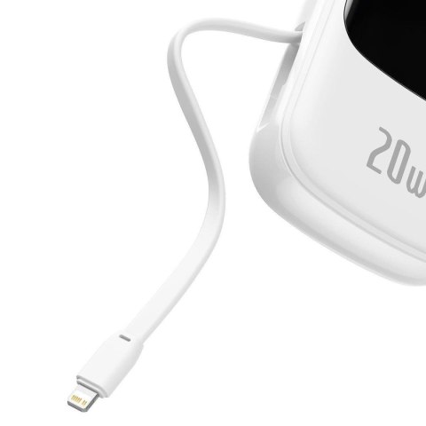 Powerbank z szybkim ładowaniem 20000mAh 20W QC-PD-SCP-FCP kabel Iphone Lightning biały Powerbank z szybkim ładowaniem 20000mAh 20W QC-PD-SCP-FCP kabel Iphone Lightning biały