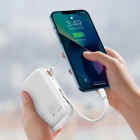 Powerbank z szybkim ładowaniem 20000mAh 20W QC-PD-SCP-FCP kabel Iphone Lightning biały Powerbank z szybkim ładowaniem 20000mAh 20W QC-PD-SCP-FCP kabel Iphone Lightning biały