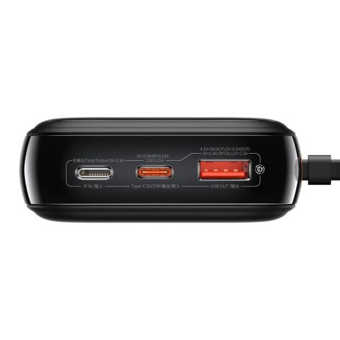 Powerbank z szybkim ładowaniem 20000mAh 20W QC-PD-SCP-FCP kabel Iphone Lightning czarny Powerbank z szybkim ładowaniem 20000mAh 20W QC-PD-SCP-FCP kabel Iphone Lightning czarny