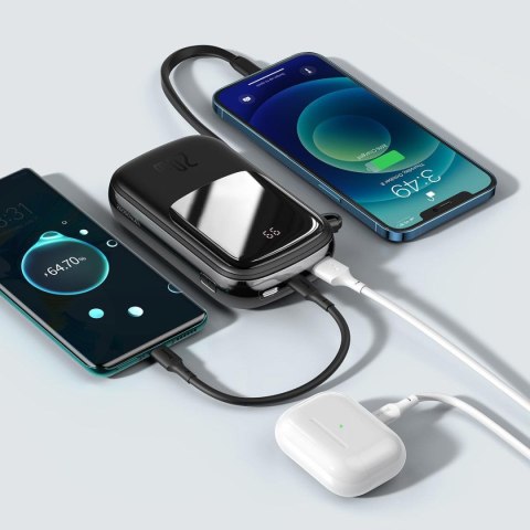 Powerbank z szybkim ładowaniem 20000mAh 20W QC-PD-SCP-FCP kabel Iphone Lightning czarny Powerbank z szybkim ładowaniem 20000mAh 20W QC-PD-SCP-FCP kabel Iphone Lightning czarny