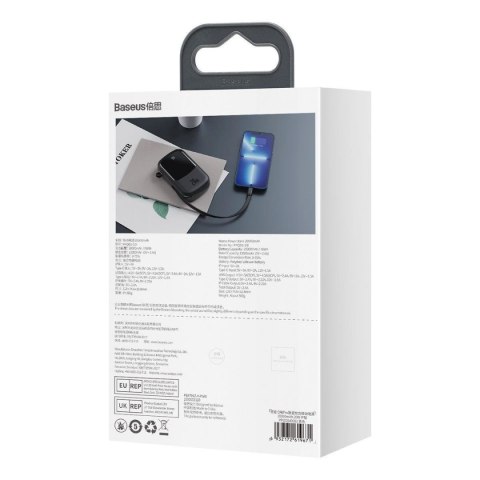 Powerbank z szybkim ładowaniem 20000mAh 20W QC-PD-SCP-FCP kabel Iphone Lightning czarny Powerbank z szybkim ładowaniem 20000mAh 20W QC-PD-SCP-FCP kabel Iphone Lightning czarny