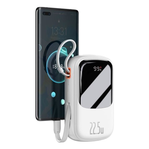 Powerbank z szybkim ładowaniem 20000mAh 22.5W QC-PD-SCP-FCP kabel USB-C biały Powerbank z szybkim ładowaniem 20000mAh 22.5W QC-PD-SCP-FCP kabel USB-C biały