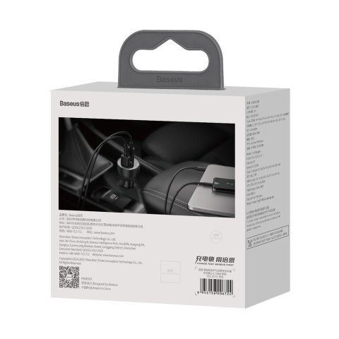 Szybka ładowarka samochodowa Superme USB USB-C PPS QC PD + kabel 1m czarny Szybka ładowarka samochodowa Superme USB USB-C PPS QC PD + kabel 1m czarny