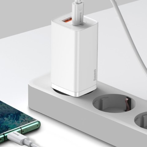 Szybka ładowarka sieciowa GaN2 Pro USB USB-C QC PD 65W biały Szybka ładowarka sieciowa GaN2 Pro USB USB-C QC PD 65W biały