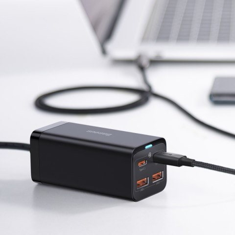 Szybka uniwersalna ładowarka sieciowa GaN 2x USB-C 2x USB 100W QC 4.0+ AFC czarny Szybka uniwersalna ładowarka sieciowa GaN 2x USB-C 2x USB 100W QC 4.0+ AFC czarny
