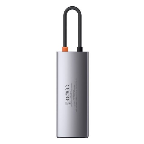 Wielofunkcyjny HUB 6w1 USB USB-C PD HDMI 3x USB 3.2 RJ45 Szary Wielofunkcyjny HUB 6w1 USB USB-C PD HDMI 3x USB 3.2 RJ45 Szary