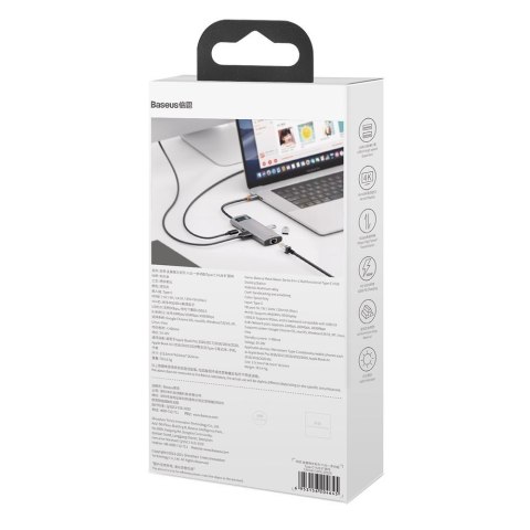 Wielofunkcyjny HUB 6w1 USB USB-C PD HDMI 3x USB 3.2 RJ45 Szary Wielofunkcyjny HUB 6w1 USB USB-C PD HDMI 3x USB 3.2 RJ45 Szary