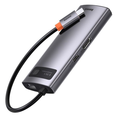 Wielofunkcyjny HUB 6w1 USB USB-C PD HDMI 3x USB 3.2 RJ45 Szary Wielofunkcyjny HUB 6w1 USB USB-C PD HDMI 3x USB 3.2 RJ45 Szary