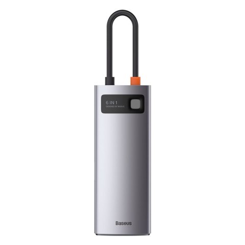 Wielofunkcyjny HUB 6w1 USB USB-C PD HDMI 3x USB 3.2 RJ45 Szary Wielofunkcyjny HUB 6w1 USB USB-C PD HDMI 3x USB 3.2 RJ45 Szary