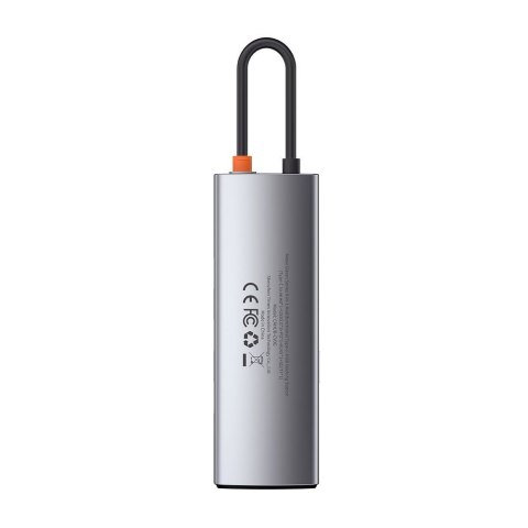 Wielofunkcyjny HUB 8w1 USB USB-C PD 100W HDMI czytnik kart SD i microSD 3x USB 3.2 RJ45 Szary Wielofunkcyjny HUB 8w1 USB USB-C PD 100W HDMI czytnik kart SD i microSD 3x USB 3.2 RJ45 Szary