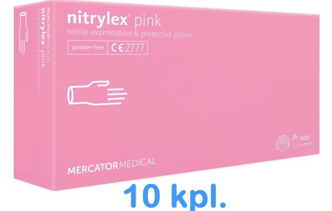 Rękawice Nitrylowe 100 sztuk / Różowe / Nitrylex Pink - 10 szt. (XS 5-6) Rękawice Nitrylowe 100 sztuk / Różowe / Nitrylex Pink - 10 szt. (XS 5-6)