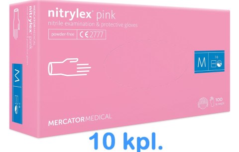 Rękawice Nitrylowe 100 sztuk / Różowe / Nitrylex Pink - 10 szt. (XS 5-6) Rękawice Nitrylowe 100 sztuk / Różowe / Nitrylex Pink - 10 szt. (XS 5-6)
