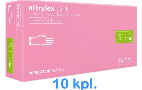 Rękawice Nitrylowe 100 sztuk / Różowe / Nitrylex Pink - 10 szt. (XS 5-6) Rękawice Nitrylowe 100 sztuk / Różowe / Nitrylex Pink - 10 szt. (XS 5-6)