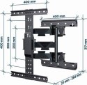 Uchwyt - Gembird 32"- 65", 36kg, regulowany, obrót i pochylenie Gembird