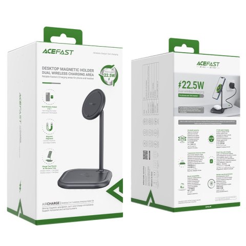 2w1 Ładowarka bezprzewodowa Qi 15W i stojak podstawka do iPhone i Apple AirPods E6 czarny 2w1 Ładowarka bezprzewodowa Qi 15W i stojak podstawka do iPhone i Apple AirPods E6 czarny