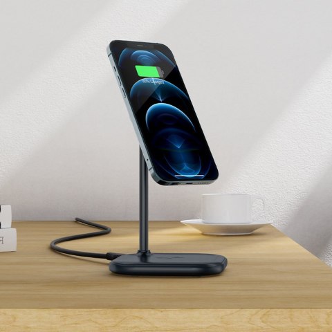 2w1 Ładowarka bezprzewodowa Qi 15W i stojak podstawka do iPhone i Apple AirPods E6 czarny 2w1 Ładowarka bezprzewodowa Qi 15W i stojak podstawka do iPhone i Apple AirPods E6 czarny