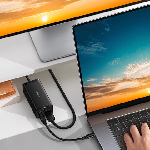 2w1 Ładowarka sieciowa GaN5 Pro + HUB konwerter HDMI 4K 2x USB-C USB-A czarny 2w1 Ładowarka sieciowa GaN5 Pro + HUB konwerter HDMI 4K 2x USB-C USB-A czarny