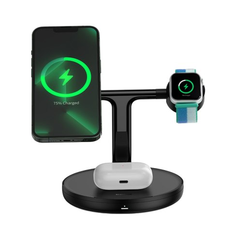 3w1 stojak ładowarka indukcyjna do iPhone Apple Watch AirPods + kabel USB-C 1m czarny 3w1 stojak ładowarka indukcyjna do iPhone Apple Watch AirPods + kabel USB-C 1m czarny