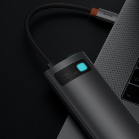 7w1 HUB Adapter Metal Gleam Series USB-C do USB-C PD 3x USB-A HDMI SD TF szary 7w1 HUB Adapter Metal Gleam Series USB-C do USB-C PD 3x USB-A HDMI SD TF szary