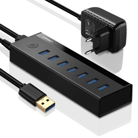 7w1 HUB rozdzielacz adapter USB-A do 7x USB-A 5Gb/s czarny 7w1 HUB rozdzielacz adapter USB-A do 7x USB-A 5Gb/s czarny