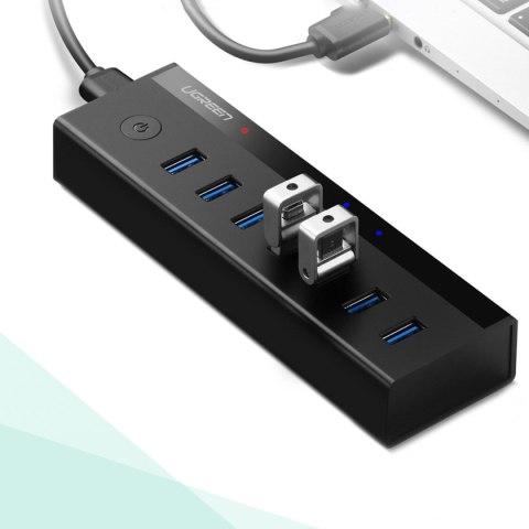 7w1 HUB rozdzielacz adapter USB-A do 7x USB-A 5Gb/s czarny 7w1 HUB rozdzielacz adapter USB-A do 7x USB-A 5Gb/s czarny