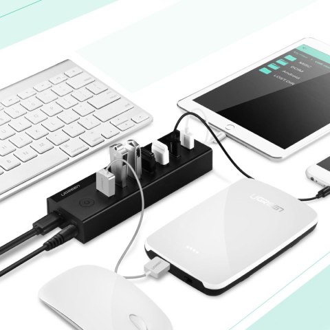 7w1 HUB rozdzielacz adapter USB-A do 7x USB-A 5Gb/s czarny 7w1 HUB rozdzielacz adapter USB-A do 7x USB-A 5Gb/s czarny
