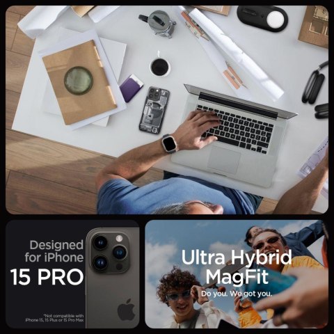 Etui Ultra Hybrid Mag z MagSafe na iPhone 15 Pro szaro-czarne Etui Ultra Hybrid Mag z MagSafe na iPhone 15 Pro szaro-czarne