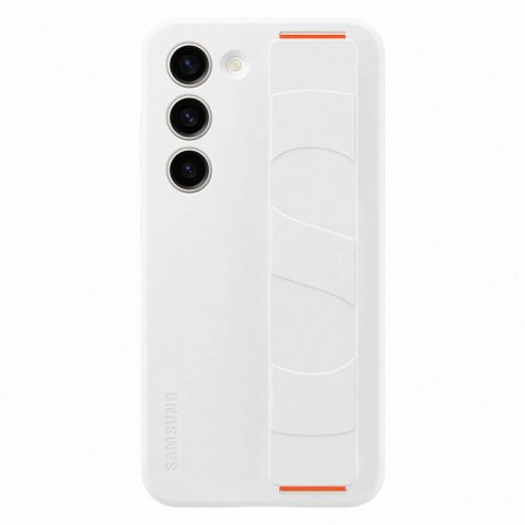 Etui silikonowy pokrowiec z paskiem na rękę Samsung Galaxy S23 Silicone Grip Cover białe Etui silikonowy pokrowiec z paskiem na rękę Samsung Galaxy S23 Silicone Grip Cover białe