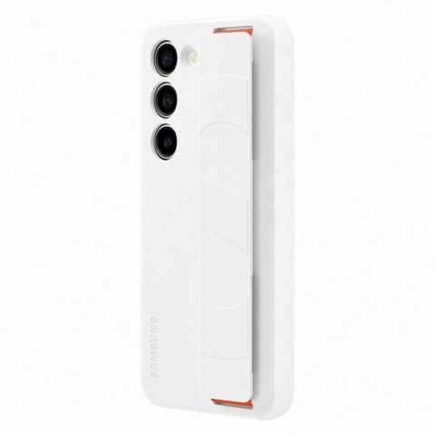 Etui silikonowy pokrowiec z paskiem na rękę Samsung Galaxy S23 Silicone Grip Cover białe Etui silikonowy pokrowiec z paskiem na rękę Samsung Galaxy S23 Silicone Grip Cover białe
