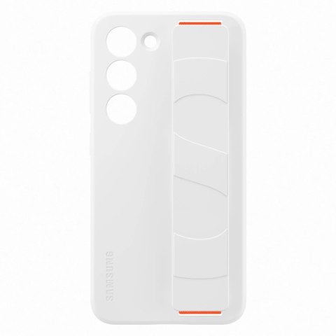 Etui silikonowy pokrowiec z paskiem na rękę Samsung Galaxy S23 Silicone Grip Cover białe Etui silikonowy pokrowiec z paskiem na rękę Samsung Galaxy S23 Silicone Grip Cover białe