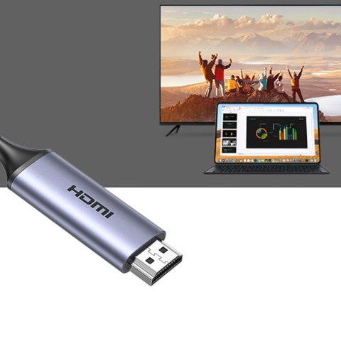 Kabel przewód przejściówka USB-C - HDMI 2.1 8K 60Hz 1.5m szary Kabel przewód przejściówka USB-C - HDMI 2.1 8K 60Hz 1.5m szary