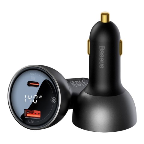 Ładowarka samochodowa USB USB-C PD3.1 140W + kabel USB-C 1m czarny Ładowarka samochodowa USB USB-C PD3.1 140W + kabel USB-C 1m czarny