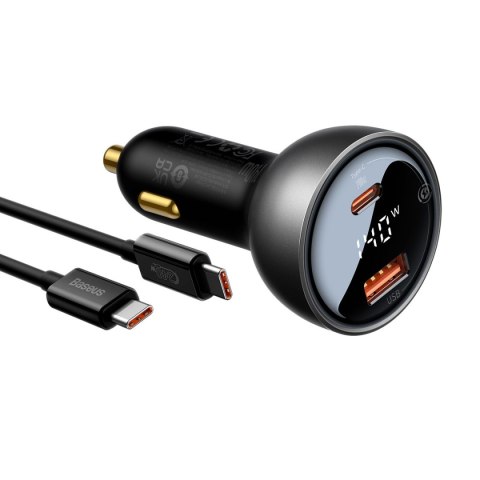 Ładowarka samochodowa USB USB-C PD3.1 140W + kabel USB-C 1m czarny Ładowarka samochodowa USB USB-C PD3.1 140W + kabel USB-C 1m czarny