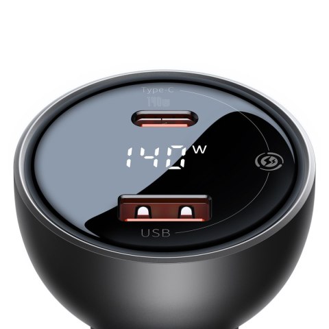 Ładowarka samochodowa USB USB-C PD3.1 140W + kabel USB-C 1m czarny Ładowarka samochodowa USB USB-C PD3.1 140W + kabel USB-C 1m czarny
