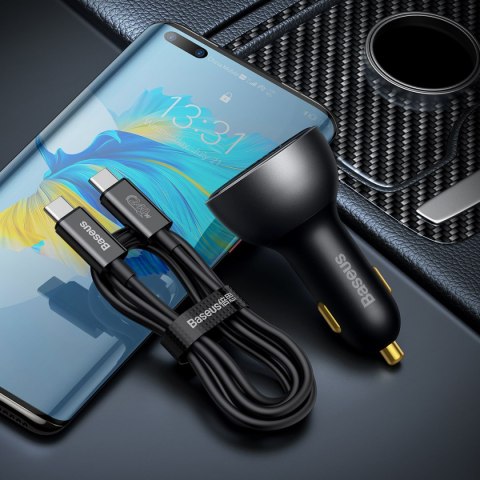 Ładowarka samochodowa USB USB-C PD3.1 140W + kabel USB-C 1m czarny Ładowarka samochodowa USB USB-C PD3.1 140W + kabel USB-C 1m czarny