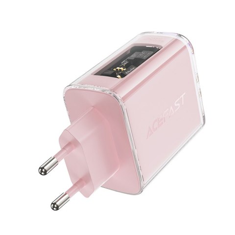 Ładowarka sieciowa GaN 65W 3 porty 1x USB 2x USB-C fioletowa Ładowarka sieciowa GaN 65W 3 porty 1x USB 2x USB-C fioletowa