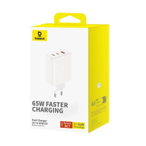 Ładowarka sieciowa GaN Cube Pro 65W 2x USB-C USB-A biała Ładowarka sieciowa GaN Cube Pro 65W 2x USB-C USB-A biała