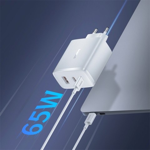 Ładowarka sieciowa GaN Cube Pro 65W 2x USB-C USB-A biała Ładowarka sieciowa GaN Cube Pro 65W 2x USB-C USB-A biała